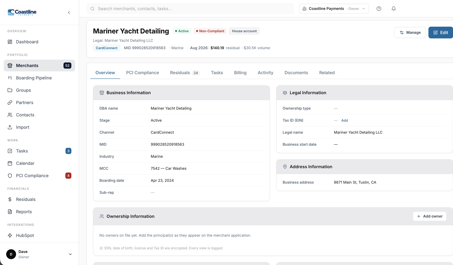 SPS Portfolio Manager: Merchant profile